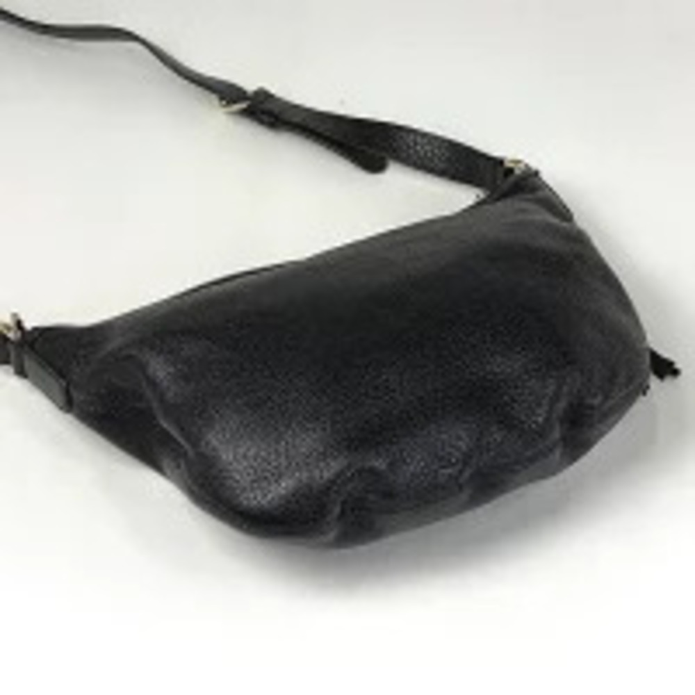 Gucci Soho GG Shoulder Interlocking Tassel Fringe Bag Black Leather Black